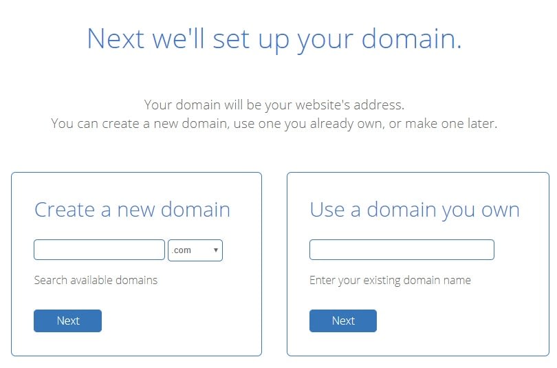 enter domain bluehost